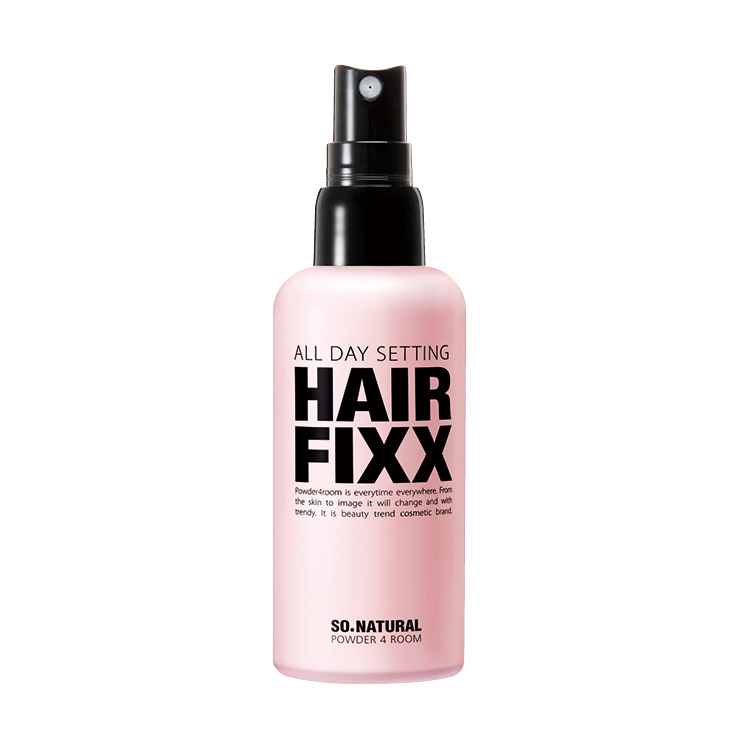 방금 고데기를 댄 것처럼 볼륨을 오래 유지해 주는 올 데이 세팅 헤어 픽서, 1만5천원, So Natural. 