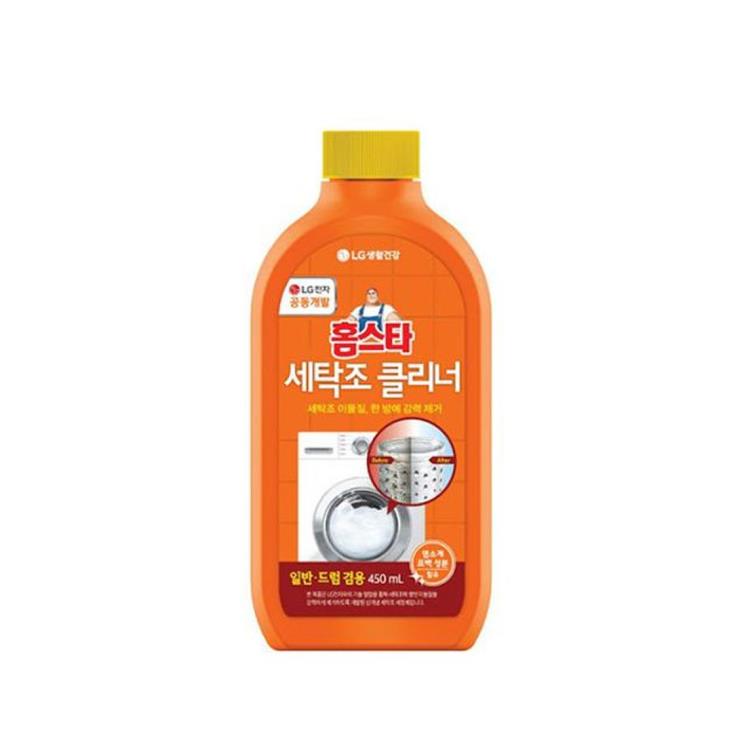 홈스타 세탁조 클리너 - 염소계 표백제와 세제, 부식 방지 성분을 포함해 간편하게 세탁조를 청소, 살균할 수 있다. 450mL 5천 원 선. 